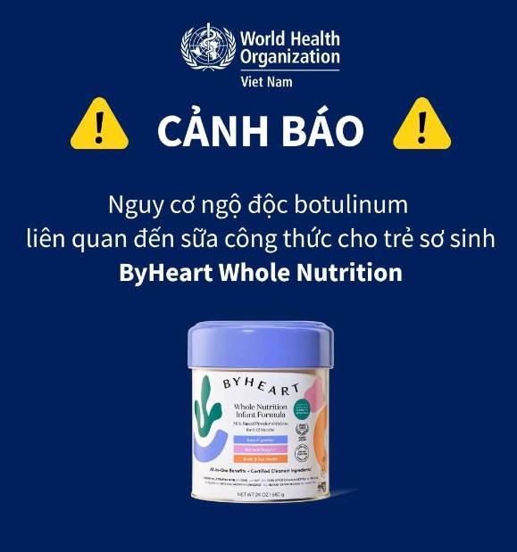 Kiểm tra, rà soát và gỡ bỏ sản phẩm sữa công thức ByHeart Whole Nutrition Infant Formula bị nhiễm khuẩn